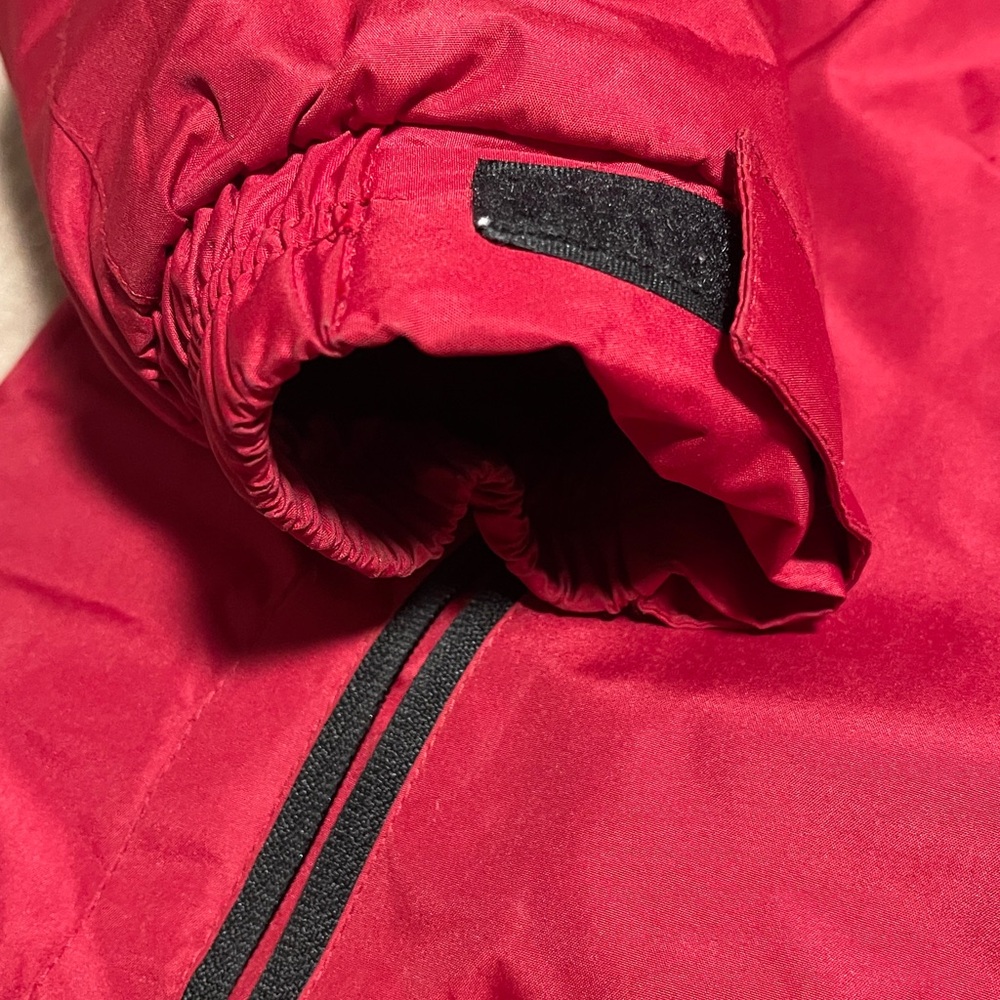 Red Puffer Jacket with double zipper revealing inner shell jacket - Picture 2 of 12